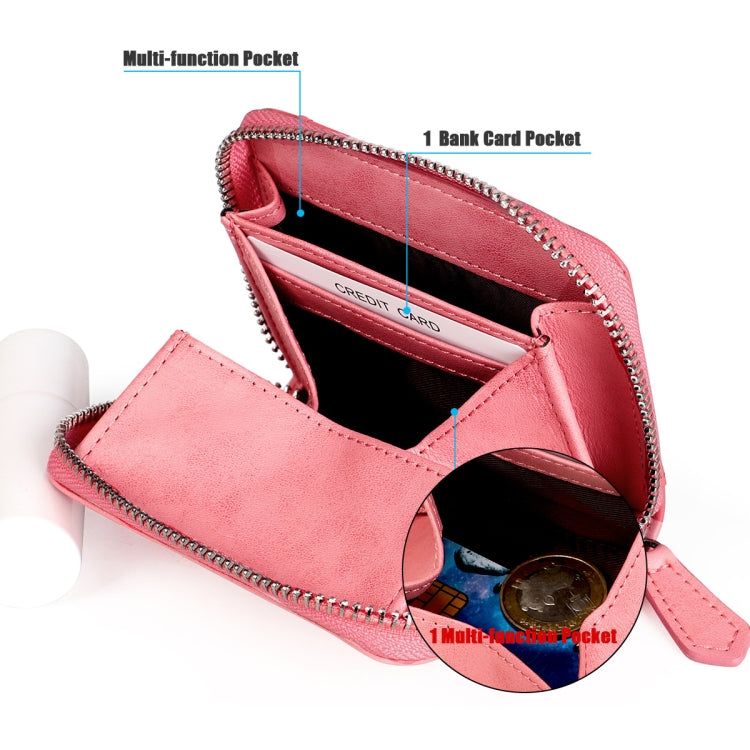 RFID Anti-theft Zipper Leather Coin Purse Coin Storage Bag(Purple) - free shipping - PMC TechLife - Order now!
