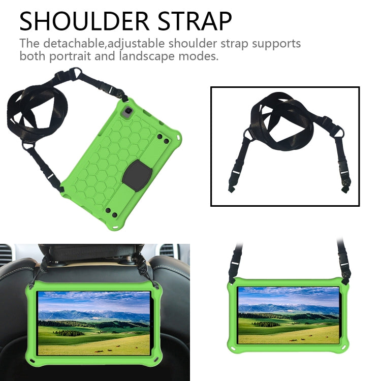 For Samsung Galaxy Tab A 8.0 & S Pen (2019)P200/P205 Honeycomb Design EVA + PC Four Corner Shockproof Protective Case with Strap(Green+Black) - free shipping - PMC TechLife - Order now!