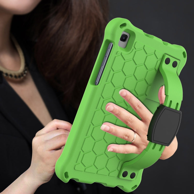For Samsung Galaxy Tab A 8.0 & S Pen (2019)P200/P205 Honeycomb Design EVA + PC Four Corner Shockproof Protective Case with Strap(Green+Black) - free shipping - PMC TechLife - Order now!