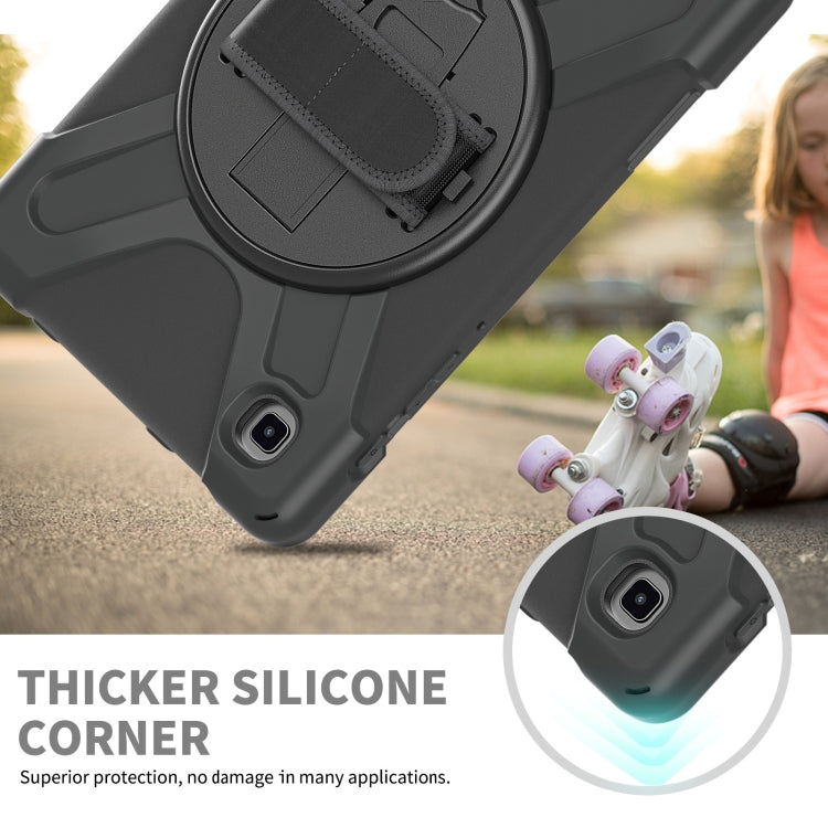 For Samsung Galaxy Tab A7 Lite T220 / T225 Silicone + PC Protective Case with Holder & Shoulder Strap(Black) - free shipping - PMC TechLife - Order now!