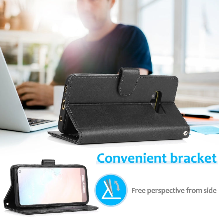 For Samsung Galaxy S10e Calf Texture 2 in 1 Detachable Magnetic Back Cover Horizontal Flip Leather Case with Holder & Card Slots & Wallet & Photo Frame(Black) - free shipping - PMC TechLife - Order now!