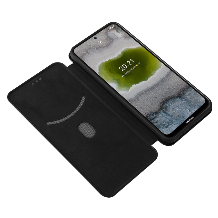 For Nokia X10 Carbon Fiber Texture Horizontal Flip TPU + PC + PU Leather Case with Card Slot(Black) - free shipping - PMC TechLife - Order now!