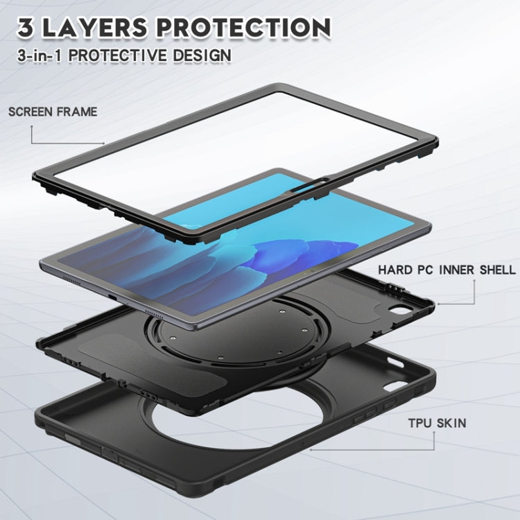 Shockproof TPU + PC Protective Case with 360 Degree Rotation Foldable Handle Grip Holder & Pen Slot For Samsung Galaxy Tab A7 10.4 2020 T500(Black) - Other Galaxy Tab PC by PMC TechLife | Online Shopping South Africa | PMC TechLife | Buy Now Pay Later Mobicred