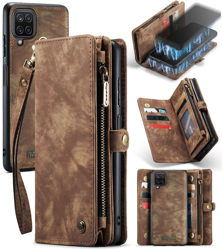For Samsung Galaxy A12 CaseMe Detachable Multifunctional Horizontal Flip Leather Case, with Card Slot & Holder & Zipper Wallet & Photo Frame(Brown) - Galaxy Phone Cases by CaseMe | Online Shopping South Africa | PMC TechLife | Buy Now Pay Later Mobicred