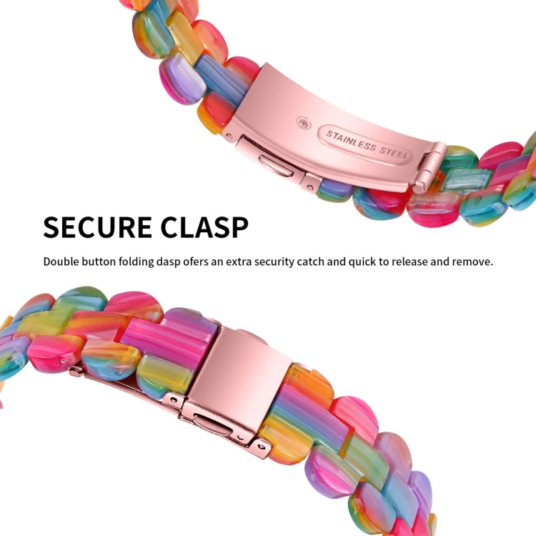 Oval Resin Watch Band For Apple Watch Series 9&8&7 41mm / SE 3&SE 2&6&SE&5&4 40mm / 3&2&1 38mm(Rainbow) - Watch Bands by PMC TechLife | Online Shopping South Africa | PMC TechLife | Buy Now Pay Later Mobicred