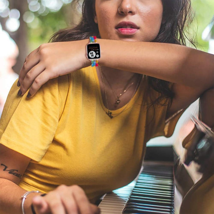 Oval Resin Watch Band For Apple Watch Series 9&8&7 41mm / SE 3&SE 2&6&SE&5&4 40mm / 3&2&1 38mm(Rainbow) - Watch Bands by PMC TechLife | Online Shopping South Africa | PMC TechLife | Buy Now Pay Later Mobicred