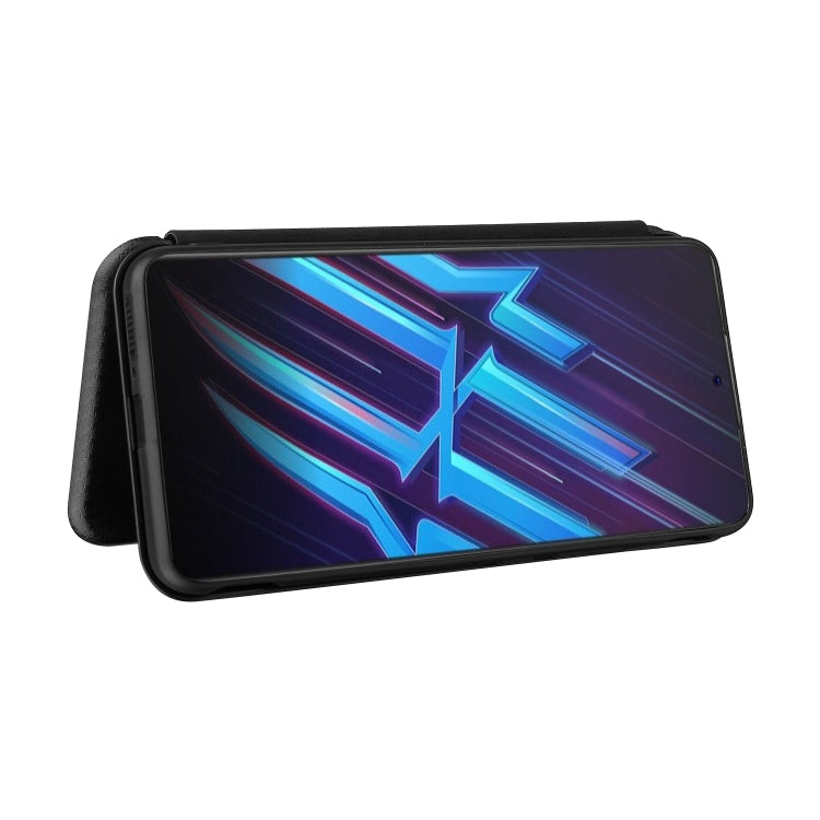 For ZTE Nubia Red Magic 6R Carbon Fiber Texture Horizontal Flip TPU + PC + PU Leather Case with Card Slot(Black) - free shipping - PMC TechLife - Order now!
