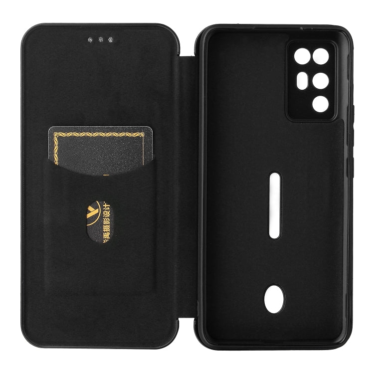 For ZTE Nubia Red Magic 6R Carbon Fiber Texture Horizontal Flip TPU + PC + PU Leather Case with Card Slot(Black) - free shipping - PMC TechLife - Order now!