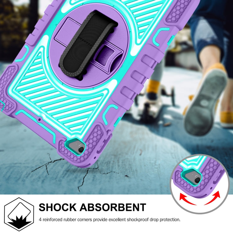 360 Degree Rotation Contrast Color Shockproof Silicone + PC Case with Holder & Hand Grip Strap & Shoulder Strap For iPad mini (2019) / 4(Purple+Mint Green) - free shipping - PMC TechLife - Order now!