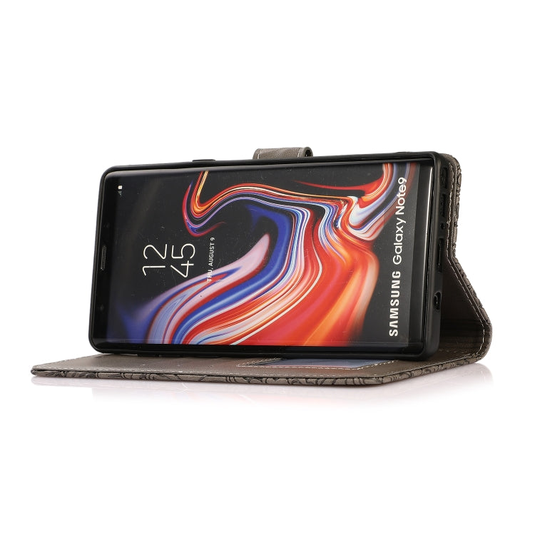 For Samsung Galaxy Note9 Skin Feel Embossed Sunflower Horizontal Flip Leather Case with Holder & Card Slots & Wallet & Lanyard(Gray) - free shipping - PMC TechLife - Order now!