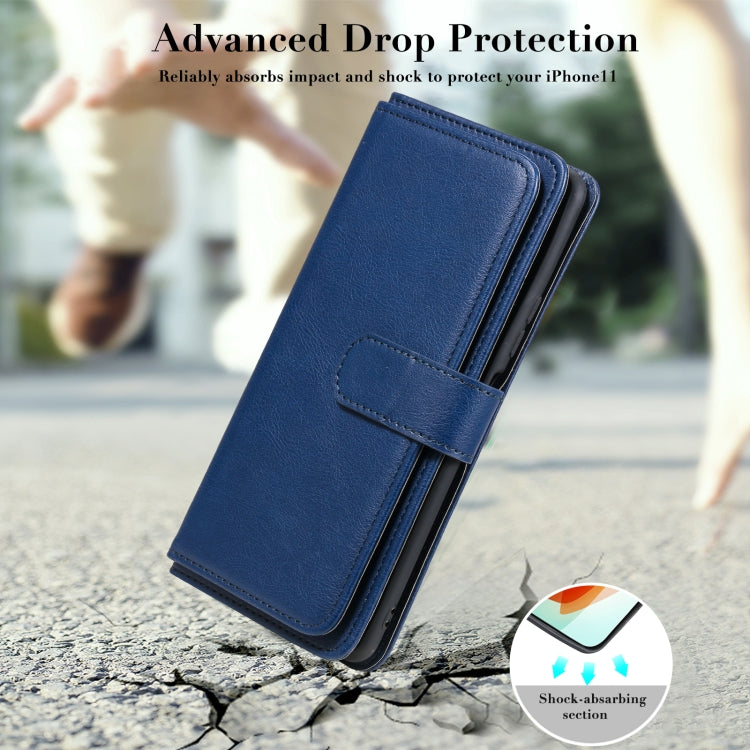 For Xiaomi Redmi Note 10 Pro Multifunctional Magnetic Copper Buckle Horizontal Flip Solid Color Leather Case with 10 Card Slots & Wallet & Holder & Photo Frame(Black) - Xiaomi Cases by PMC TechLife | Online Shopping South Africa | PMC TechLife | Buy Now Pay Later Mobicred