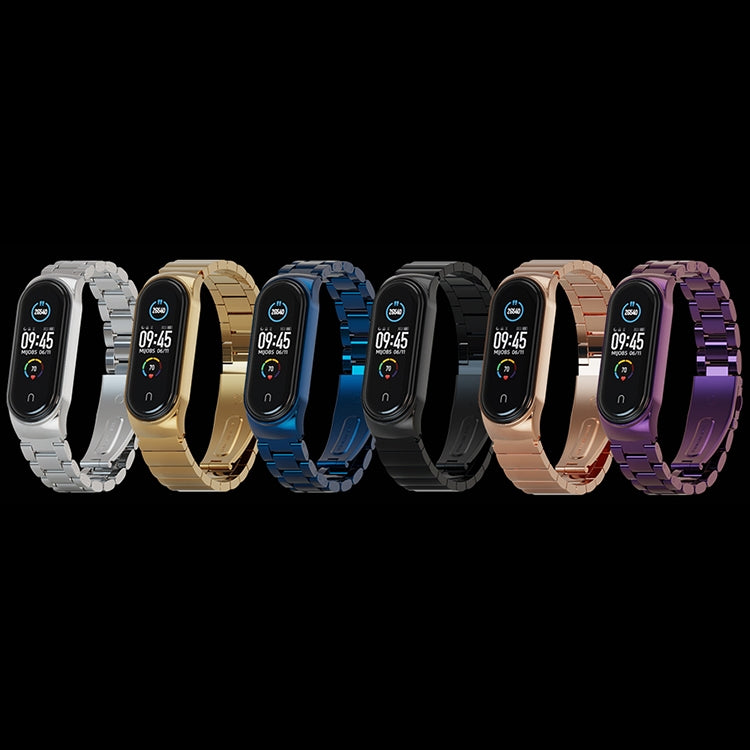 For Xiaomi Mi Band 6 / 5 / 4 / 3 Mijobs Metal CS Bamboo Joint Stainless Steel Watch Band(Purple) - free shipping - PMC TechLife - Order now!