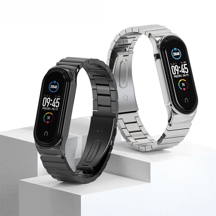 For Xiaomi Mi Band 6 / 5 / 4 / 3 Mijobs Metal CS Bamboo Joint Stainless Steel Watch Band(Blue) - Watch Bands by MIJOBS | Online Shopping South Africa | PMC TechLife | Buy Now Pay Later Mobicred