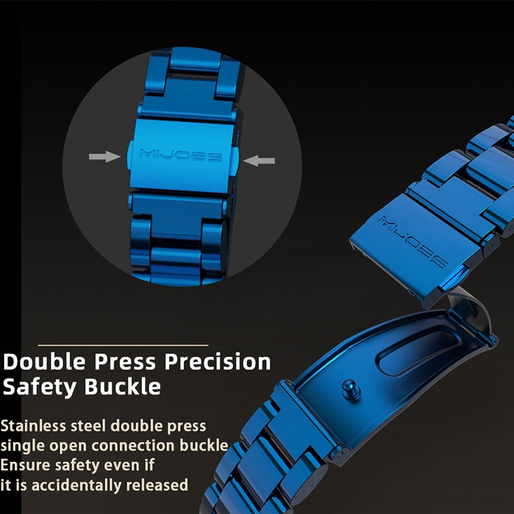 For Xiaomi Mi Band 6 / 5 / 4 / 3 Mijobs Metal CS Bamboo Joint Stainless Steel Watch Band(Blue) - Watch Bands by MIJOBS | Online Shopping South Africa | PMC TechLife | Buy Now Pay Later Mobicred