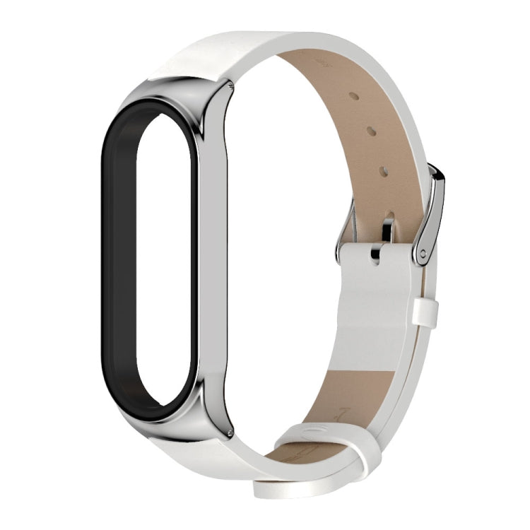 For Xiaomi Mi Band 6 / 5 / 4 / 3 Mijobs CS Microfiber Leather Watch Band(White) - Watch Bands by MIJOBS | Online Shopping South Africa | PMC TechLife | Buy Now Pay Later Mobicred