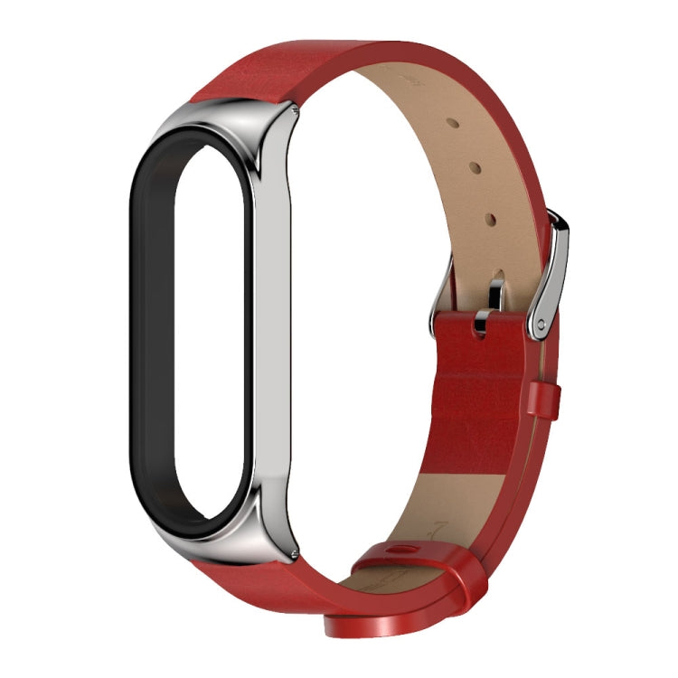For Xiaomi Mi Band 6 / 5 / 4 / 3 Mijobs CS Microfiber Leather Watch Band(Red + Silver) - Watch Bands by MIJOBS | Online Shopping South Africa | PMC TechLife | Buy Now Pay Later Mobicred