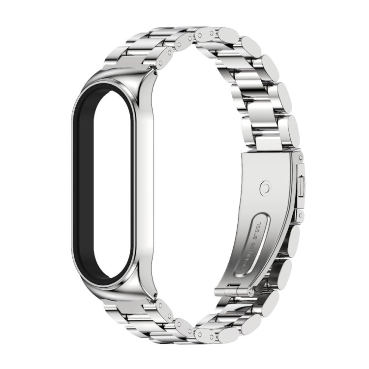 For Xiaomi Mi Band 6 / 5 / 4 / 3 Mijobs CS Metal Three Bead Stainless Steel Watch Band(Silver) - Watch Bands by MIJOBS | Online Shopping South Africa | PMC TechLife | Buy Now Pay Later Mobicred
