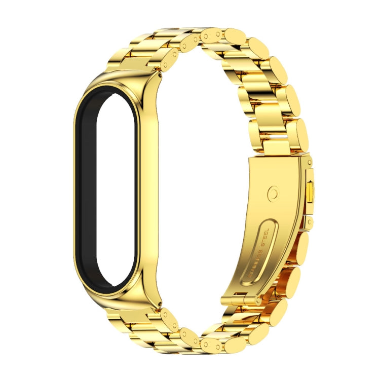 For Xiaomi Mi Band 6 / 5 / 4 / 3 Mijobs CS Metal Three Bead Stainless Steel Watch Band(Gold) - free shipping - PMC TechLife - Order now!