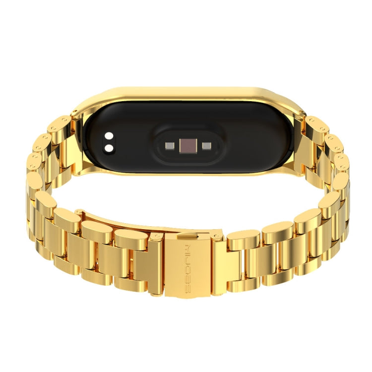 For Xiaomi Mi Band 6 / 5 / 4 / 3 Mijobs CS Metal Three Bead Stainless Steel Watch Band(Gold) - free shipping - PMC TechLife - Order now!