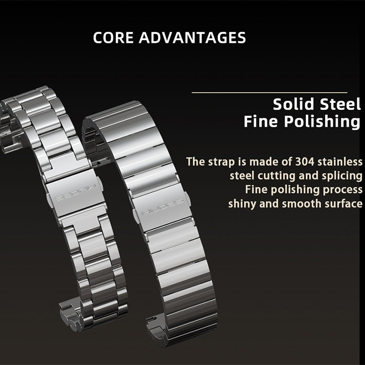 For Xiaomi Mi Band 6 / 5 / 4 / 3 Mijobs CS Metal Three Bead Stainless Steel Watch Band(Blue) - Watch Bands by MIJOBS | Online Shopping South Africa | PMC TechLife | Buy Now Pay Later Mobicred