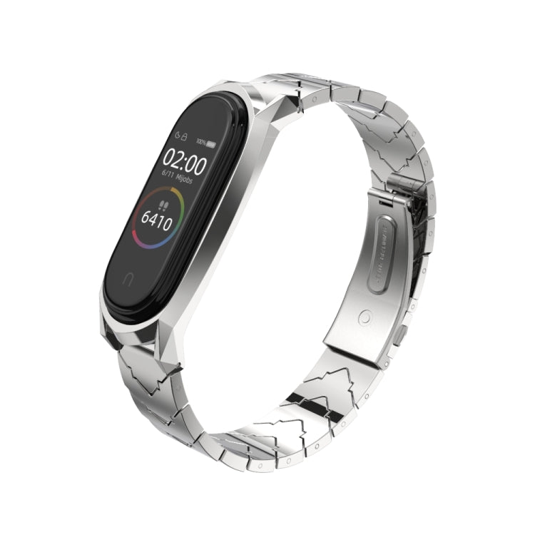 For Xiaomi Mi Band 6 / 5 / 4 / 3 Mijobs GT Metal Stainless Steel V Type Watch Band(Silver) - Watch Bands by MIJOBS | Online Shopping South Africa | PMC TechLife | Buy Now Pay Later Mobicred