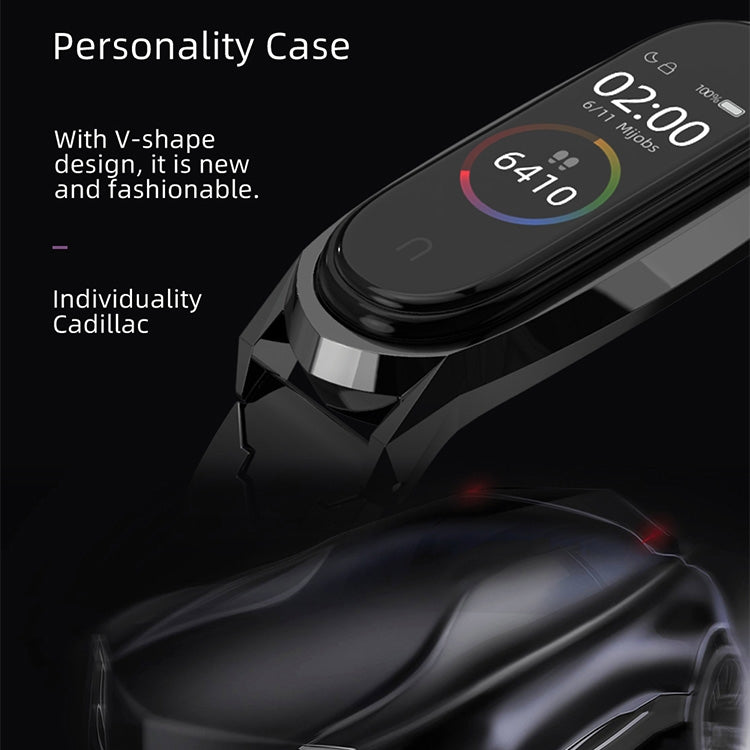 For Xiaomi Mi Band 6 / 5 / 4 / 3 Mijobs GT Metal Stainless Steel V Type Watch Band(Silver) - Watch Bands by MIJOBS | Online Shopping South Africa | PMC TechLife | Buy Now Pay Later Mobicred