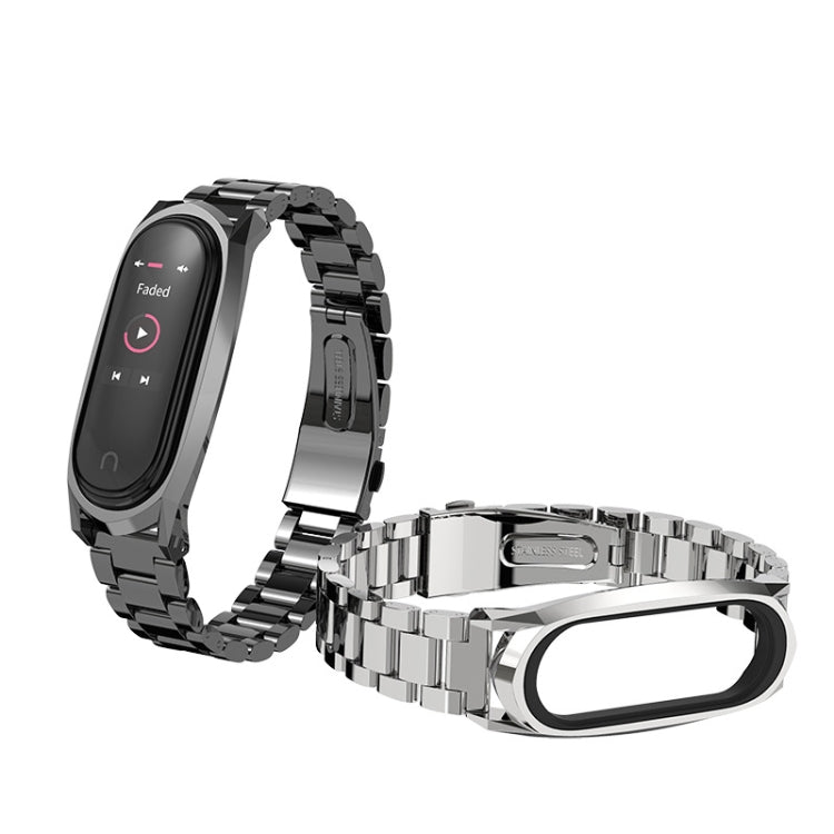 For Xiaomi Mi Band 6 / 5 / 4 / 3 Mijobs Three Beads Metal GT Stainless Steel Watch Band(Purple) - free shipping - PMC TechLife - Order now!
