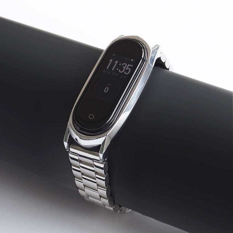 For Xiaomi Mi Band 6 / 5 / 4 / 3 Mijobs Three Beads Metal GT Stainless Steel Watch Band(Silver) - free shipping - PMC TechLife - Order now!