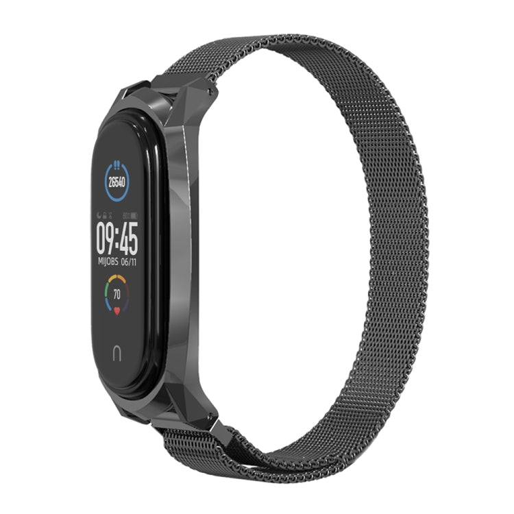 For Xiaomi Mi Band 6 / 5 / 4 / 3 Mijobs Milan Magnetic GT Stainless Steel Watch Band(Black) - free shipping - PMC TechLife - Order now!