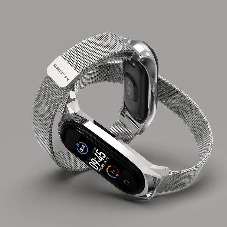 For Xiaomi Mi Band 6 / 5 / 4 / 3 Mijobs Milan Magnetic GT Stainless Steel Watch Band(Rose Gold) - Watch Bands by MIJOBS | Online Shopping South Africa | PMC TechLife | Buy Now Pay Later Mobicred