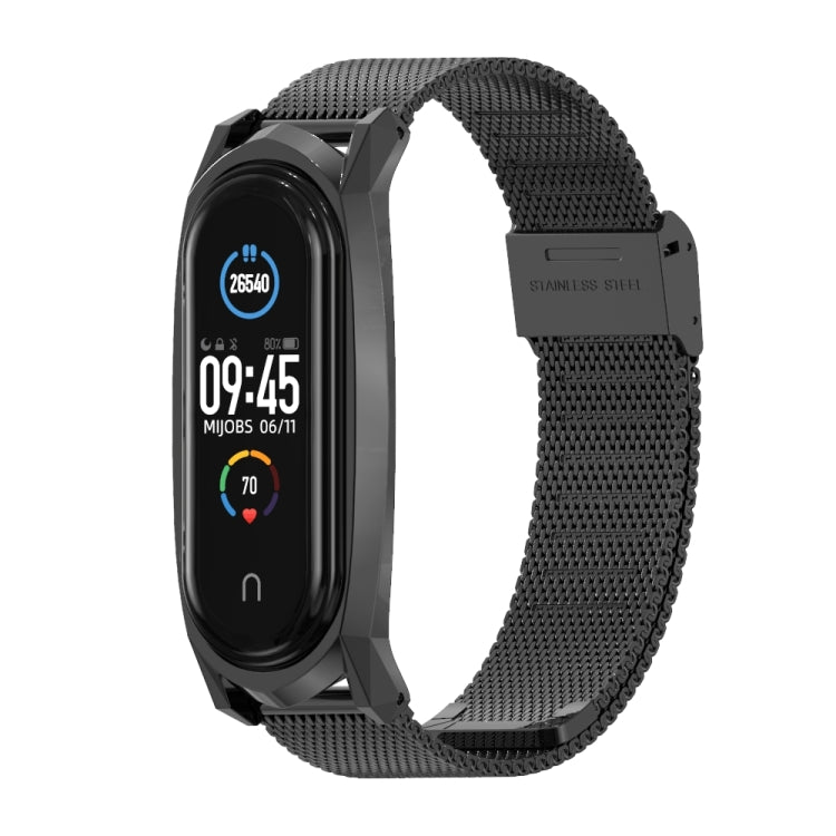 For Xiaomi Mi Band 6 / 5 / 4 / 3 Mijobs Milan Buckle GT Metal Stainless Steel Watch Band(Black) - Watch Bands by MIJOBS | Online Shopping South Africa | PMC TechLife | Buy Now Pay Later Mobicred