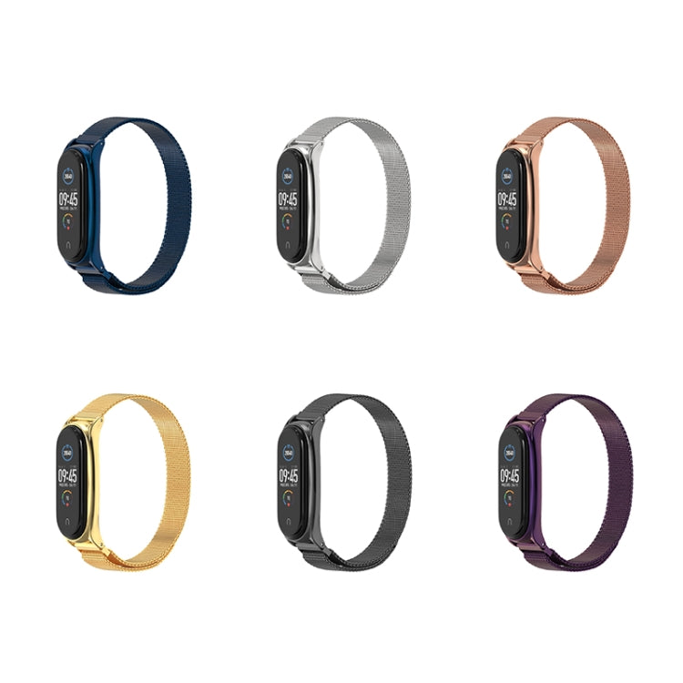 For Xiaomi Mi Band 6 / 5 / 4 / 3 Mijobs Milan Magnetic Plus Stainless Steel Watch Band(Rose Gold) - Watch Bands by MIJOBS | Online Shopping South Africa | PMC TechLife | Buy Now Pay Later Mobicred