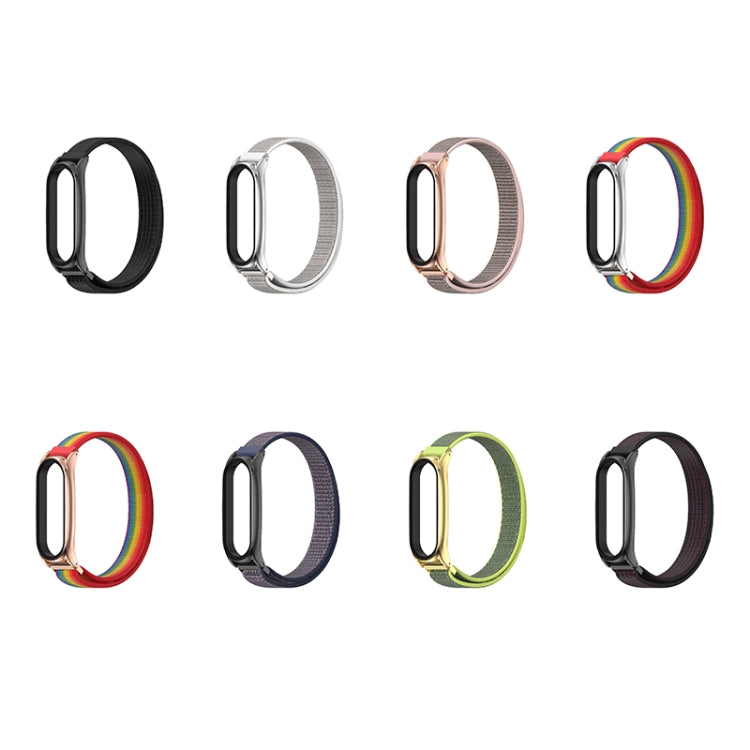 For Xiaomi Mi Band 6 / 5 / 4 / 3 Mijobs Nylon Loop Plus Watch Band Watch Band(Pink Sand Rose Gold) - Watch Bands by MIJOBS | Online Shopping South Africa | PMC TechLife | Buy Now Pay Later Mobicred