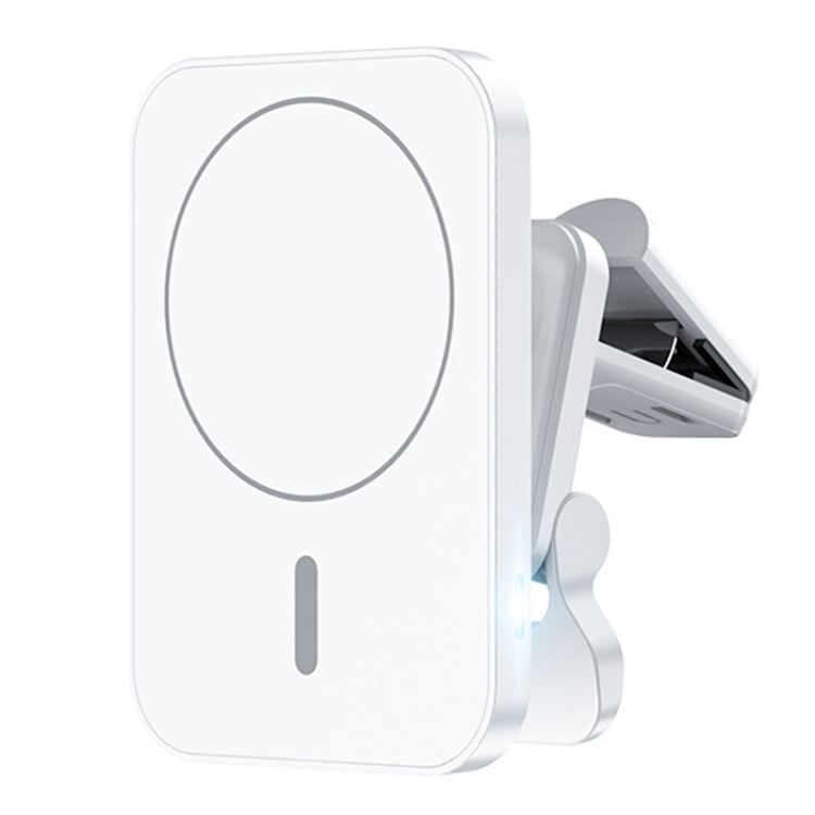 adj-987 15W Magsafe Magnetic Car Air Outlet Wireless Charger with LED Indicator(White) - Wireless Charger Holders by PMC TechLife | Online Shopping South Africa | PMC TechLife