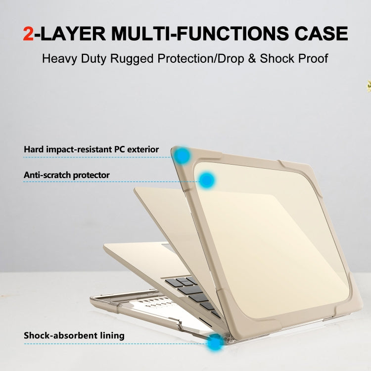 For Microsoft Surface Laptop 3 / 4 13.5 inch 1868 / 1951 Steel TPU + PC Two-color Anti-fall Laptop Protective Case(Khaki) - free shipping - PMC TechLife - Order now!