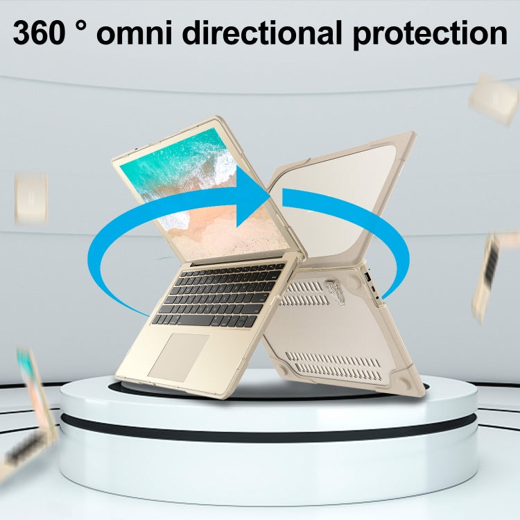 For Microsoft Surface Laptop 3 / 4 13.5 inch 1868 / 1951 Steel TPU + PC Two-color Anti-fall Laptop Protective Case(Khaki) - free shipping - PMC TechLife - Order now!