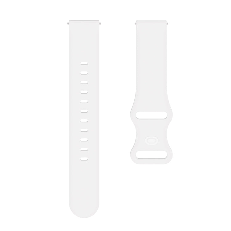 20mm For Amazfit GTS4 / GTS4 mini / GTS3 Universal Inner Back Buckle Perforation Silicone Watch Band(White) - Watch Bands by MIJOBS | Online Shopping South Africa | PMC TechLife | Buy Now Pay Later Mobicred