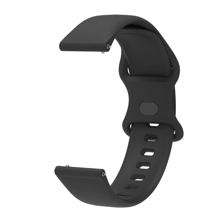 20mm For Amazfit GTS4 / GTS4 mini / GTS3 Universal Inner Back Buckle Perforation Silicone Watch Band(Black) - Watch Bands by MIJOBS | Online Shopping South Africa | PMC TechLife | Buy Now Pay Later Mobicred