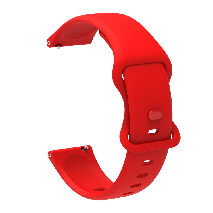 20mm For Amazfit GTS4 / GTS4 mini / GTS3 Universal Inner Back Buckle Perforation Silicone Watch Band(Red) - Watch Bands by MIJOBS | Online Shopping South Africa | PMC TechLife | Buy Now Pay Later Mobicred