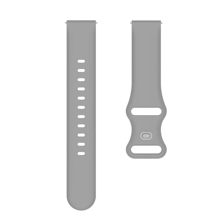 20mm For Amazfit GTS4 / GTS4 mini / GTS3 Universal Inner Back Buckle Perforation Silicone Watch Band(Grey) - Watch Bands by MIJOBS | Online Shopping South Africa | PMC TechLife | Buy Now Pay Later Mobicred