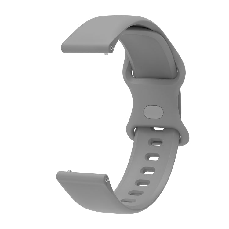 20mm For Amazfit GTS4 / GTS4 mini / GTS3 Universal Inner Back Buckle Perforation Silicone Watch Band(Grey) - Watch Bands by MIJOBS | Online Shopping South Africa | PMC TechLife | Buy Now Pay Later Mobicred
