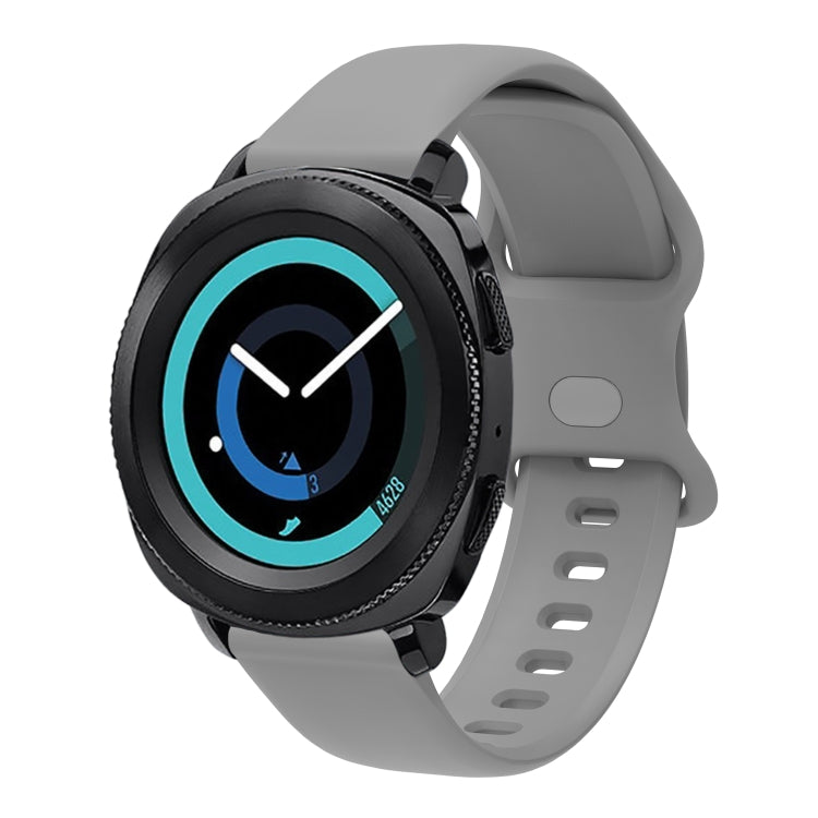 20mm For Amazfit GTS4 / GTS4 mini / GTS3 Universal Inner Back Buckle Perforation Silicone Watch Band(Grey) - Watch Bands by MIJOBS | Online Shopping South Africa | PMC TechLife | Buy Now Pay Later Mobicred