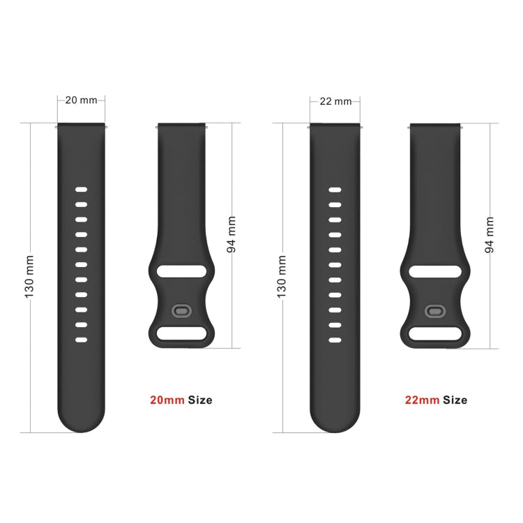 20mm For Amazfit GTS4 / GTS4 mini / GTS3 Universal Inner Back Buckle Perforation Silicone Watch Band(Midnight Blue) - Watch Bands by MIJOBS | Online Shopping South Africa | PMC TechLife | Buy Now Pay Later Mobicred