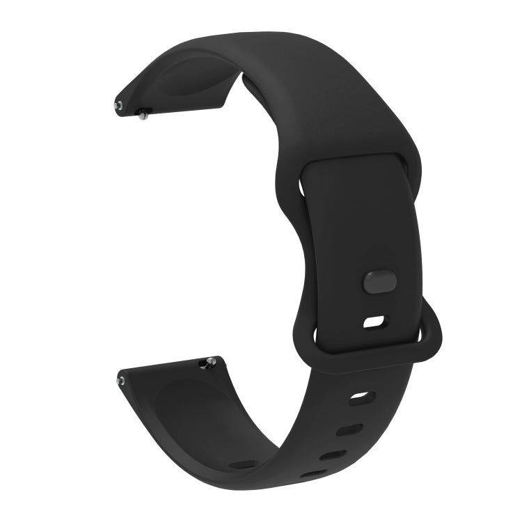 22mm For Xiaomi Haylou RT RS3 LS04 / LS05S Universal Inner Back Buckle Perforation Silicone Watch Band(Black) - Watch Bands by MIJOBS | Online Shopping South Africa | PMC TechLife | Buy Now Pay Later Mobicred