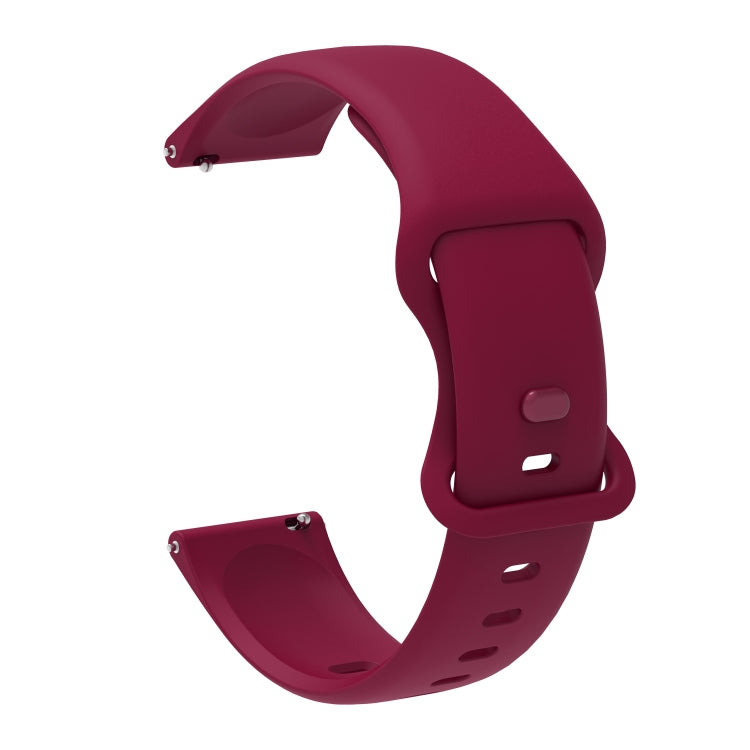 22mm For Xiaomi Haylou RT RS3 LS04 / LS05S Universal Inner Back Buckle Perforation Silicone Watch Band(Wine Red) - Watch Bands by MIJOBS | Online Shopping South Africa | PMC TechLife | Buy Now Pay Later Mobicred