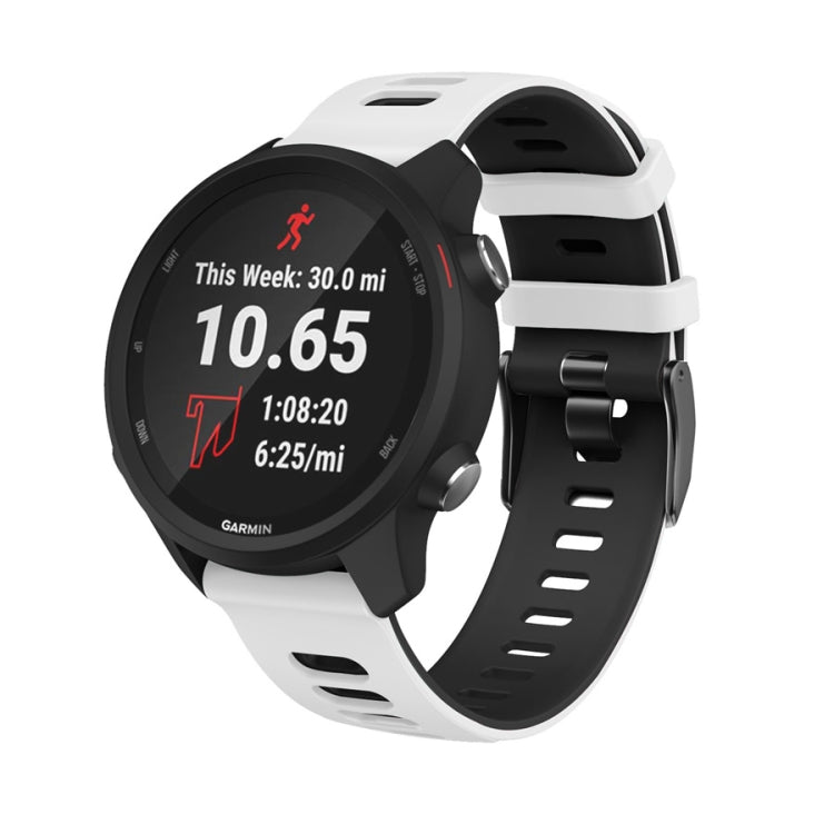 22mm For Xiaomi Haylou RT RS3 LS04 / LS05S Universal Two-color Silicone Watch Band(White Black) - Watch Bands by MIJOBS | Online Shopping South Africa | PMC TechLife | Buy Now Pay Later Mobicred