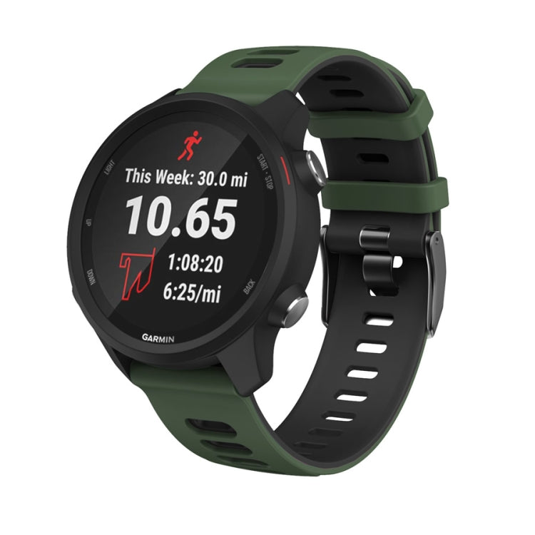 22mm For Xiaomi Haylou RT RS3 LS04 / LS05S Universal Two-color Silicone Watch Band(Army Green Black) - Watch Bands by MIJOBS | Online Shopping South Africa | PMC TechLife | Buy Now Pay Later Mobicred
