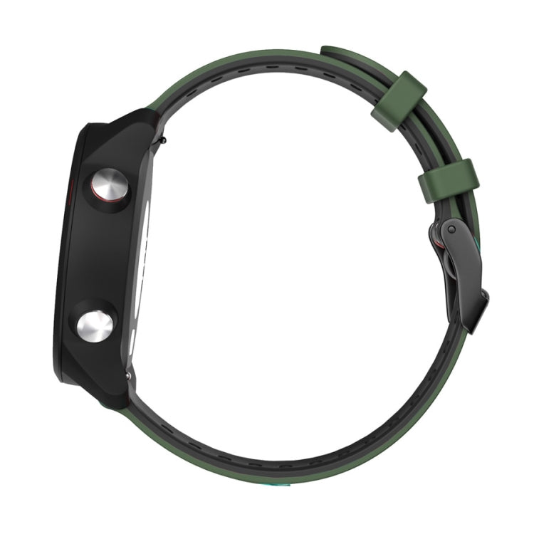 22mm For Xiaomi Haylou RT RS3 LS04 / LS05S Universal Two-color Silicone Watch Band(Army Green Black) - Watch Bands by MIJOBS | Online Shopping South Africa | PMC TechLife | Buy Now Pay Later Mobicred