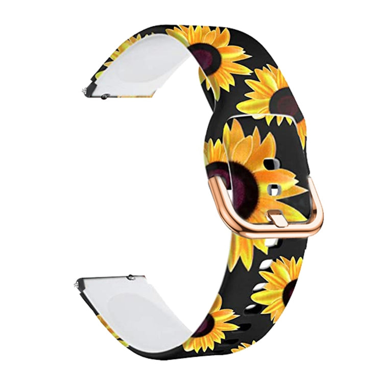 For Xiaomi Haylou LS01 Silicone Printing Watch Band(Black Sunflower) - Watch Bands by MIJOBS | Online Shopping South Africa | PMC TechLife | Buy Now Pay Later Mobicred