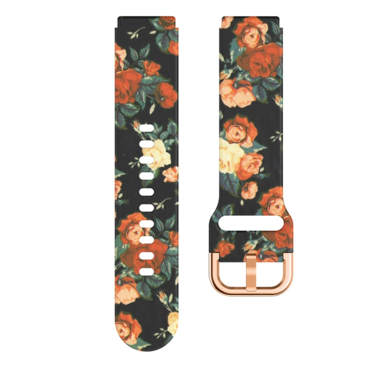 For Xiaomi Haylou LS01 Silicone Printing Watch Band(Red Rose) - Watch Bands by MIJOBS | Online Shopping South Africa | PMC TechLife | Buy Now Pay Later Mobicred
